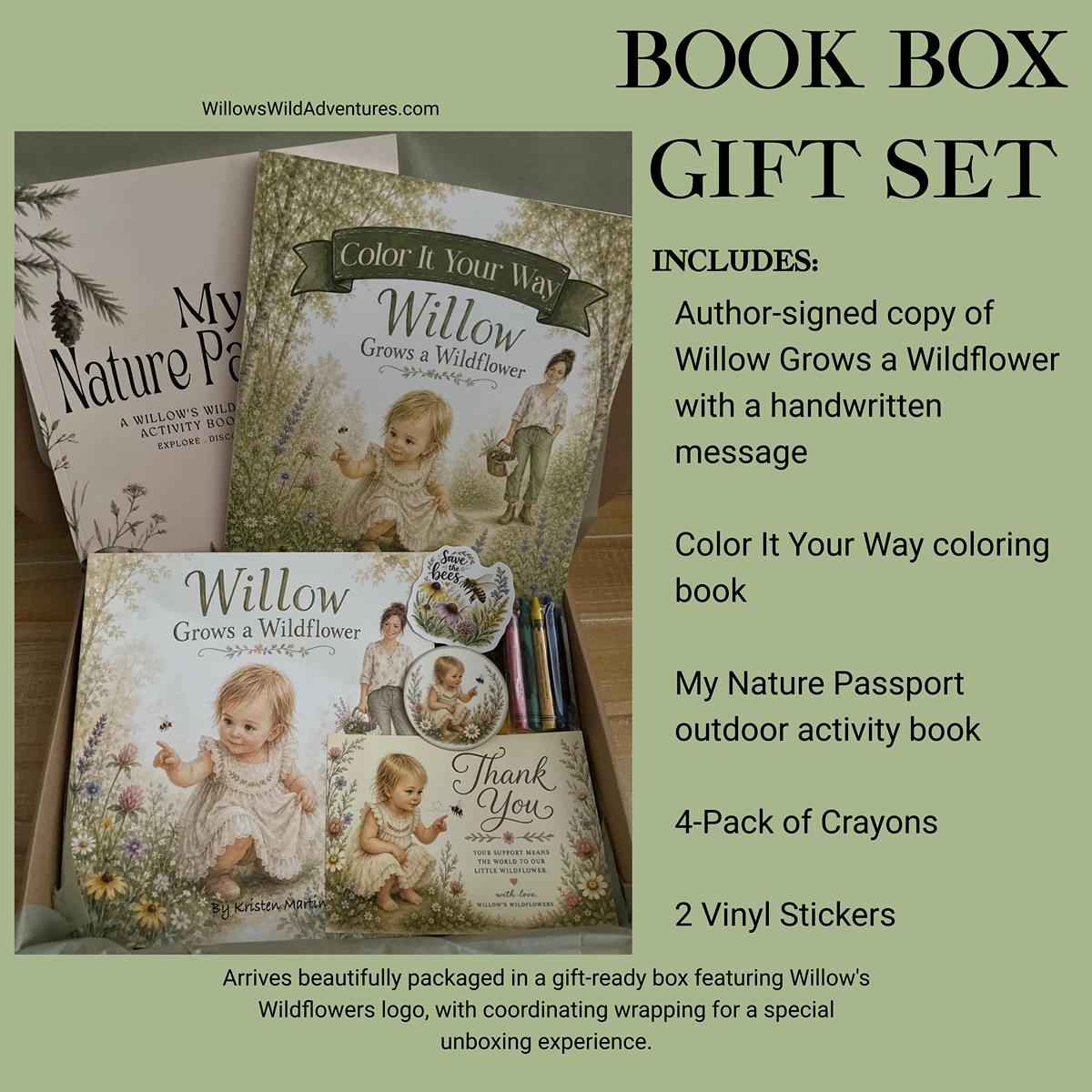 Book Box Gift Set: Willow Grows a Wildflower